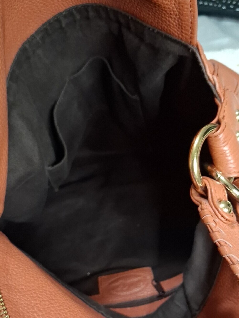 Onna Ehrlich Rachel Cognac Leather Tassel Shoulder Bag - Picture 5 of 11